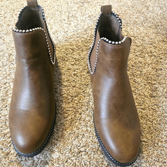 Brown Animal Print Ankle Boots - Picture 3 of 5